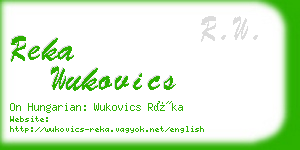 reka wukovics business card